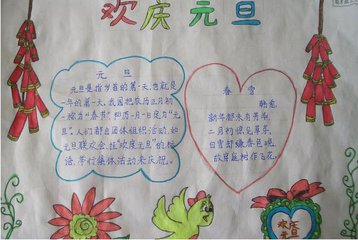 漂亮的小学生元旦节手抄报