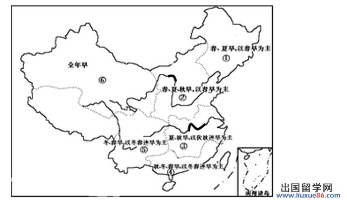 材料二:2010年以來西南地區持續乾旱,雲南,廣西,貴州,四川,重慶五個