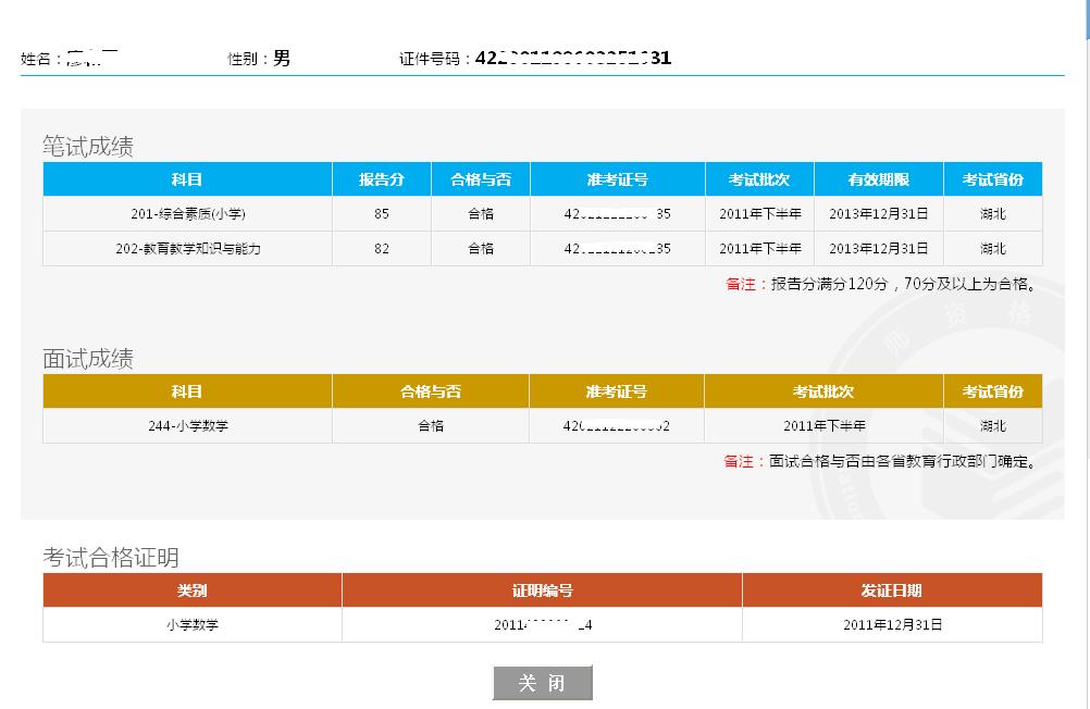 教师资格考试面试成绩多少分合格？（中小学统考）